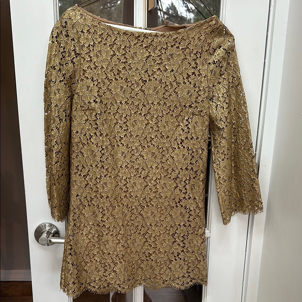 Elegant Gold Lace Blouse